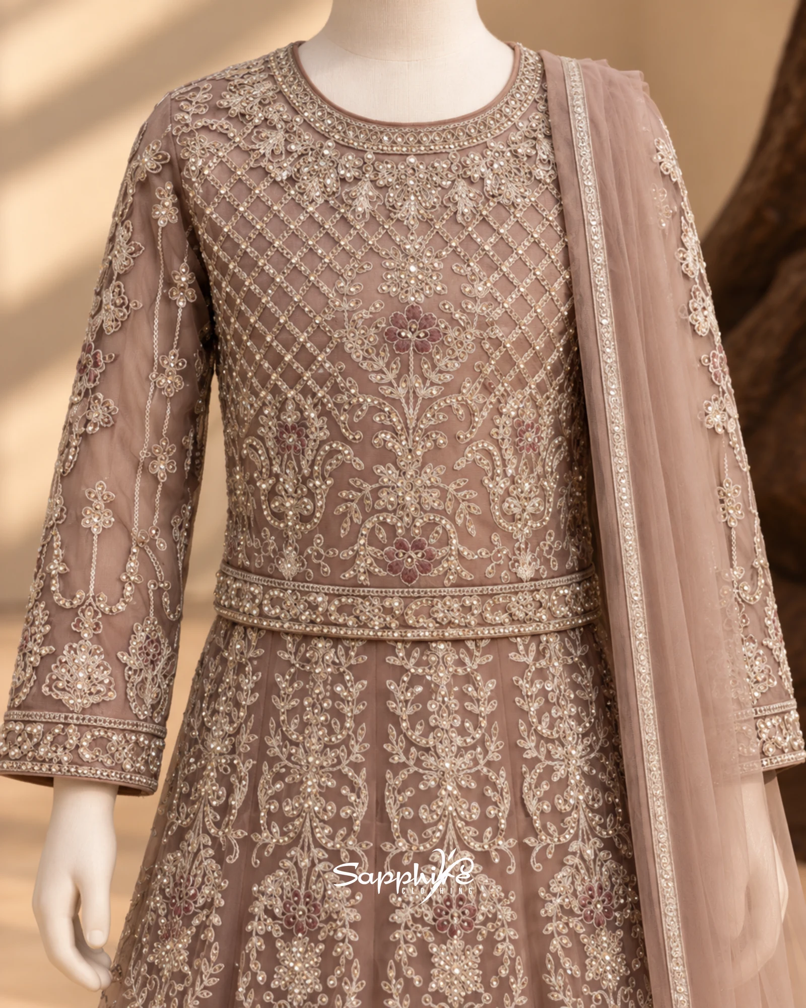 Mauve Amara Sharara Set detail 3