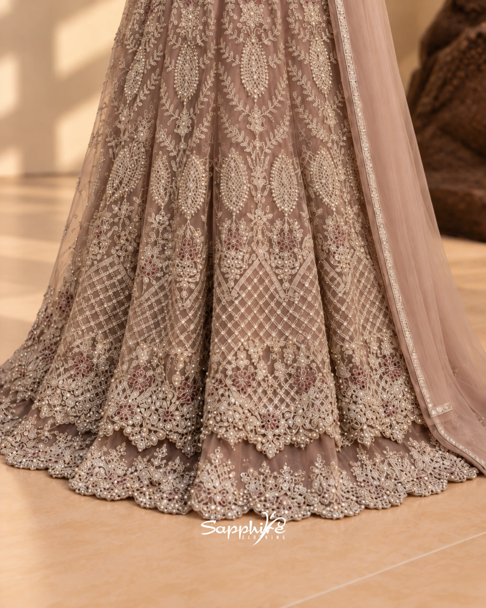 Mauve Amara Sharara Set detail 6