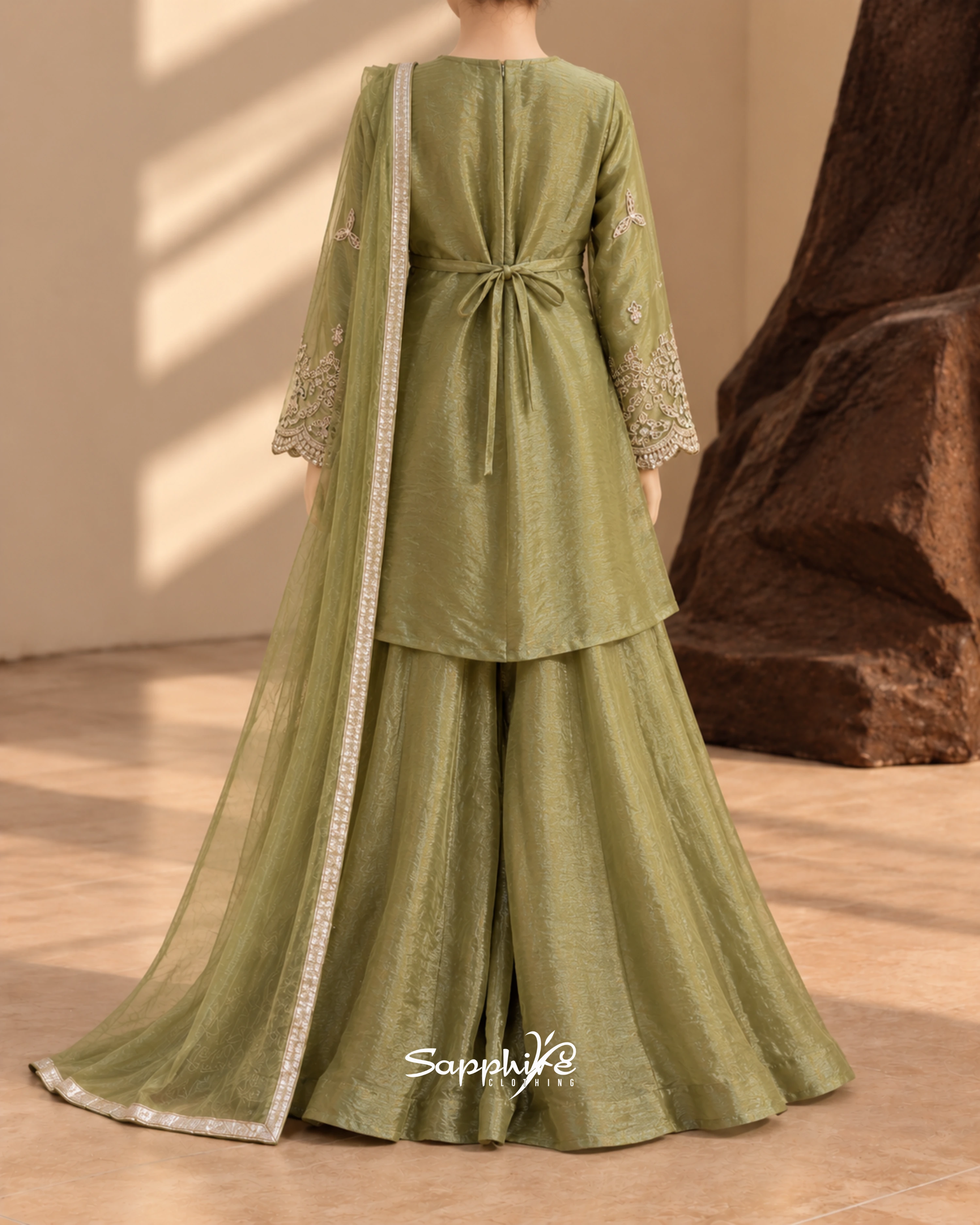 Olive Grace Embellished Partywear Set detail 2
