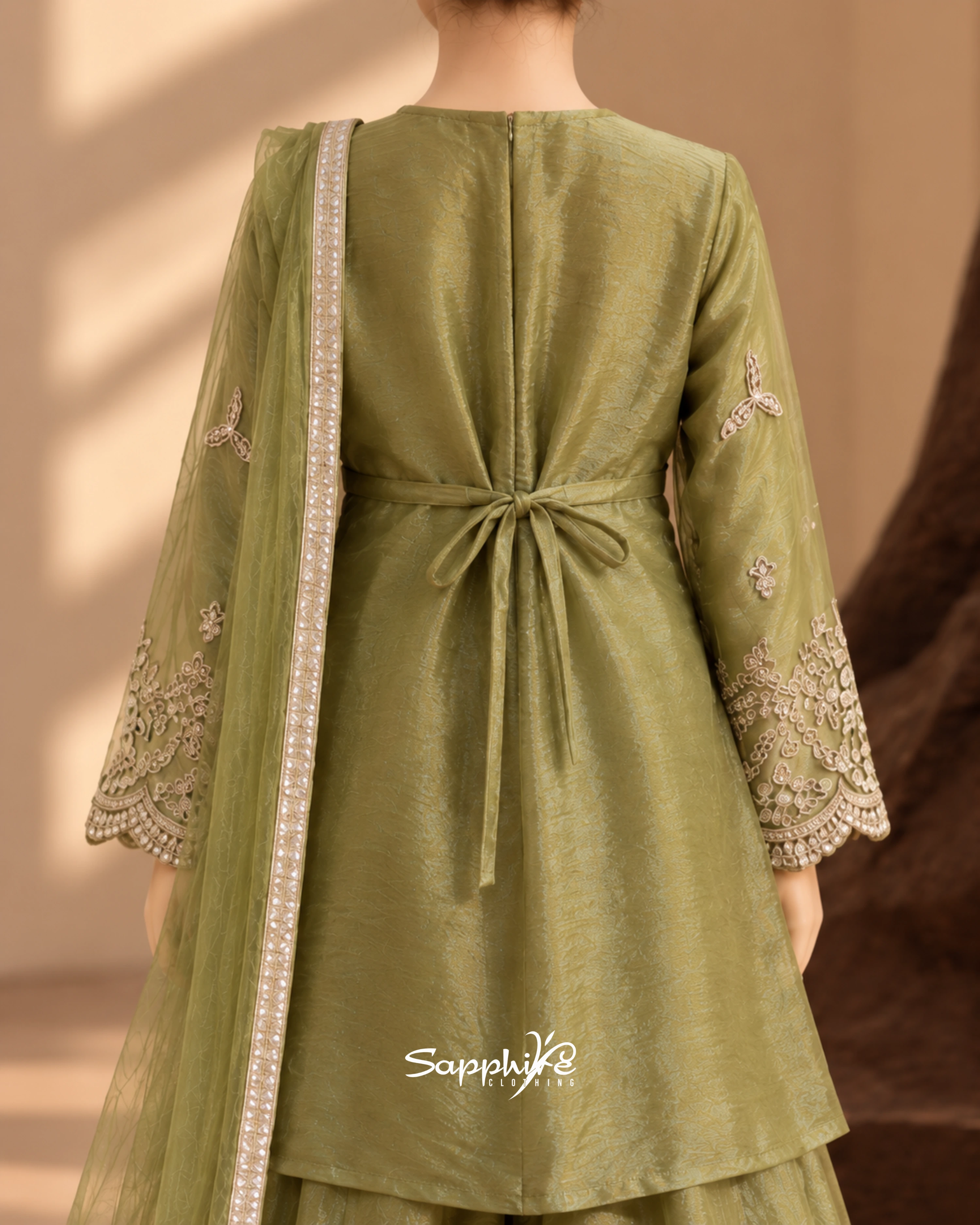Olive Grace Embellished Partywear Set detail 4