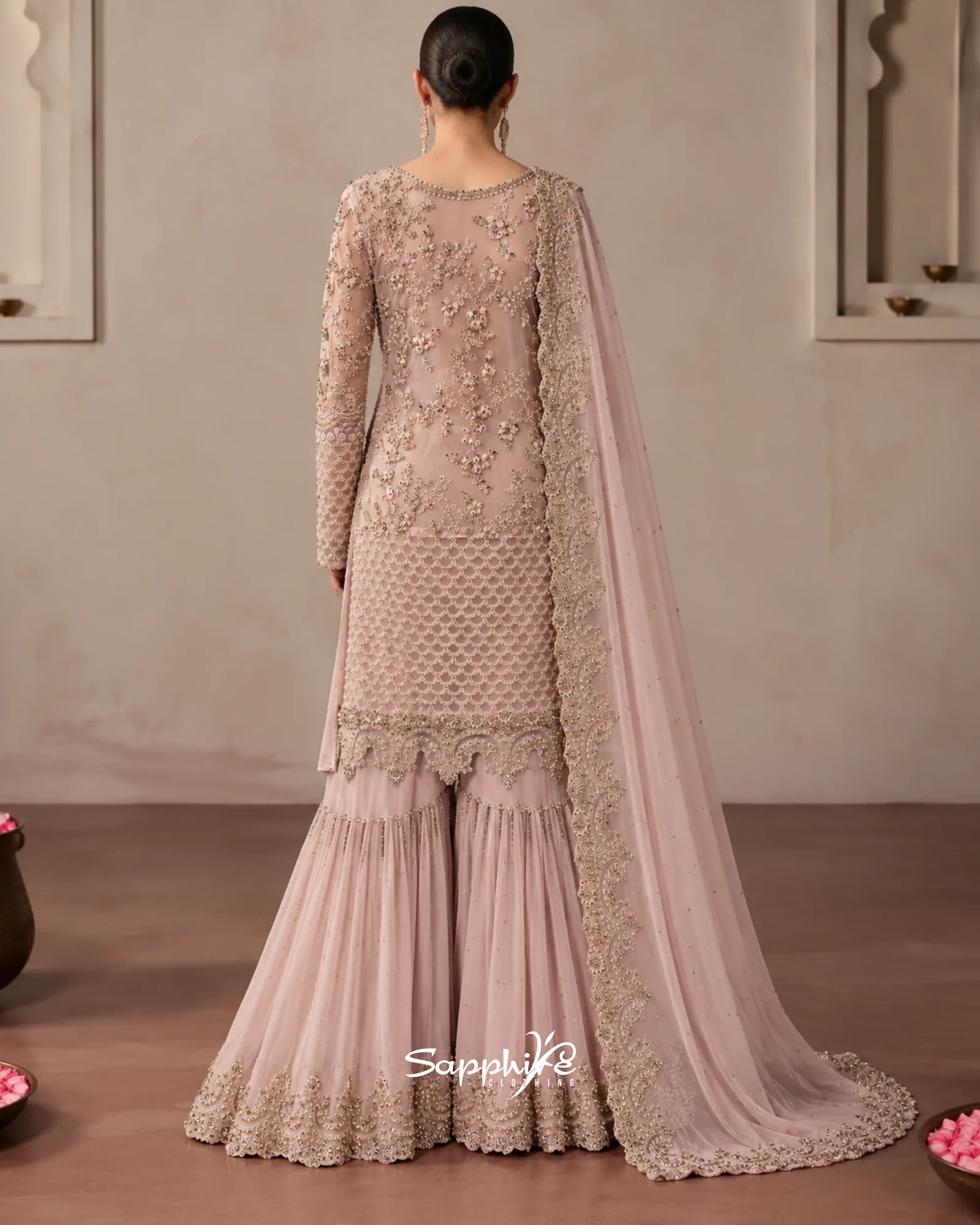 Blush Mehr Embellished Gharara Set detail 2