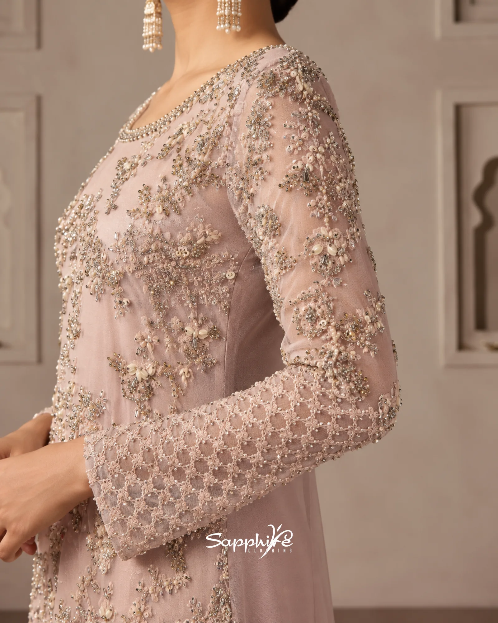Blush Mehr Embellished Gharara Set detail 3