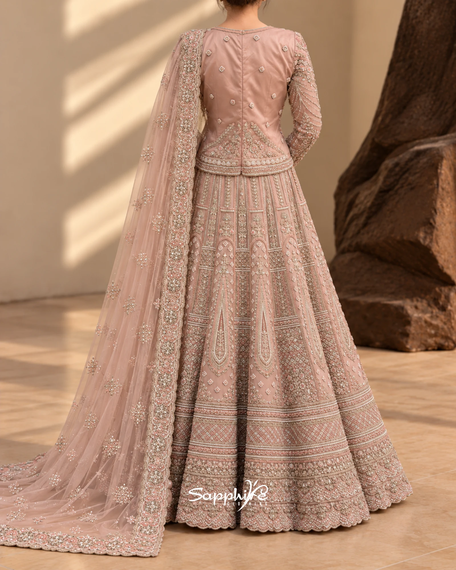 Rose Elara Embellished Short-Shirt Sharara Set detail 2