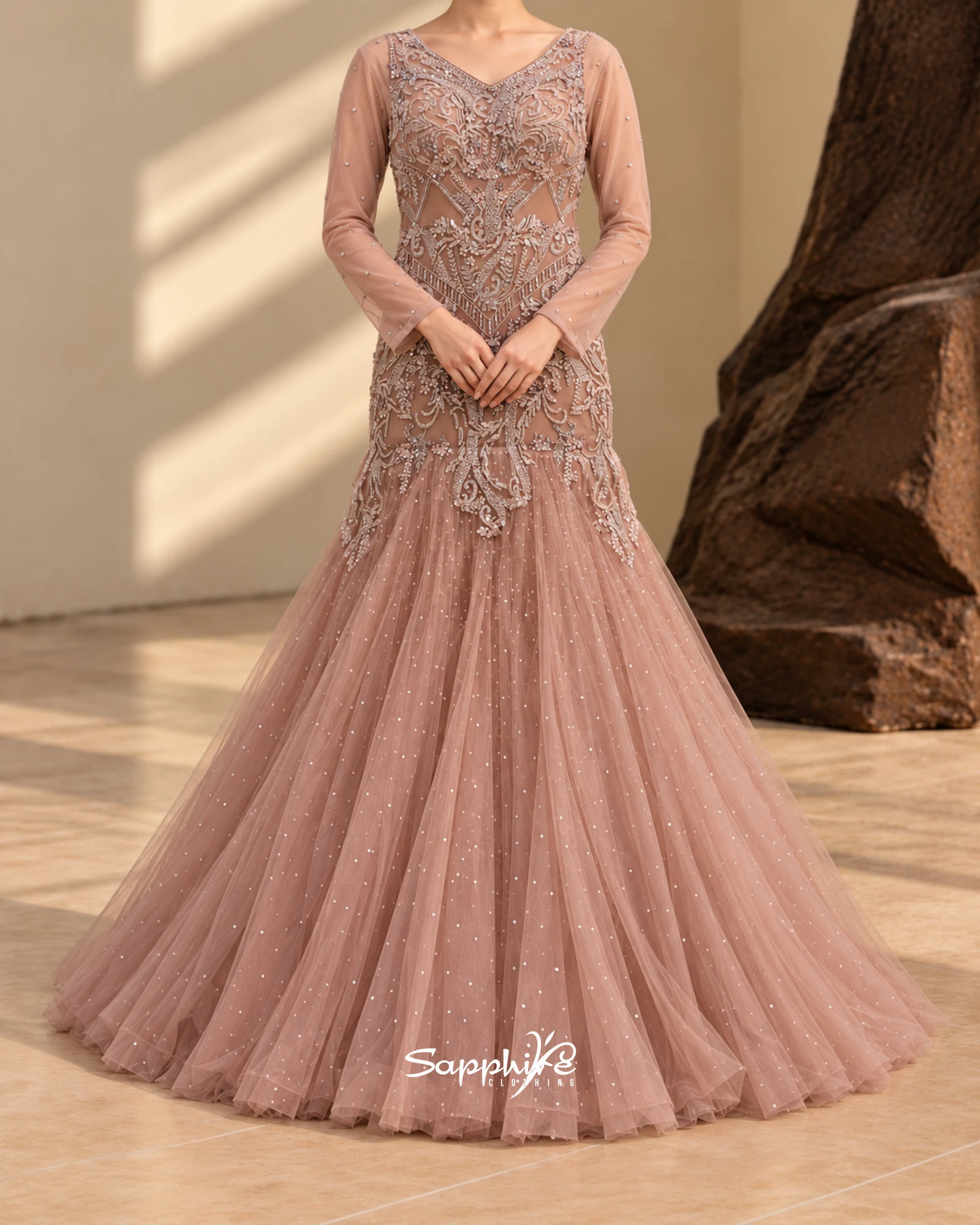 Blush Seraphina Embellished Prom Gown detail 2