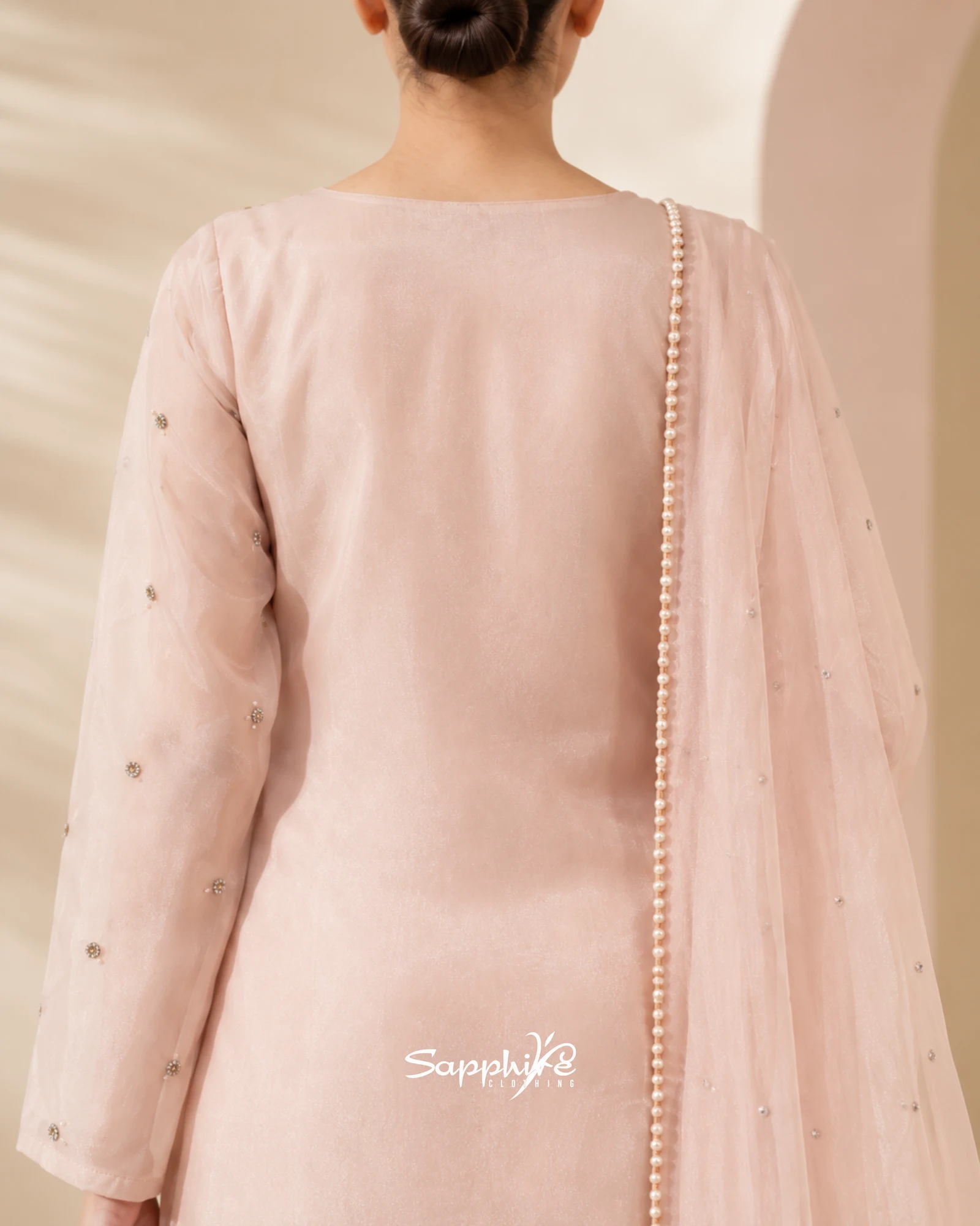 Blush Pearl Three-Piece Partywear Set detail 4