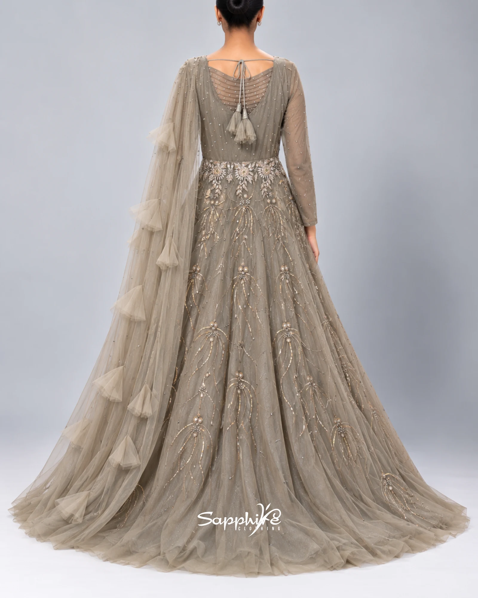 Silver Willow Embellished Gown detail 2