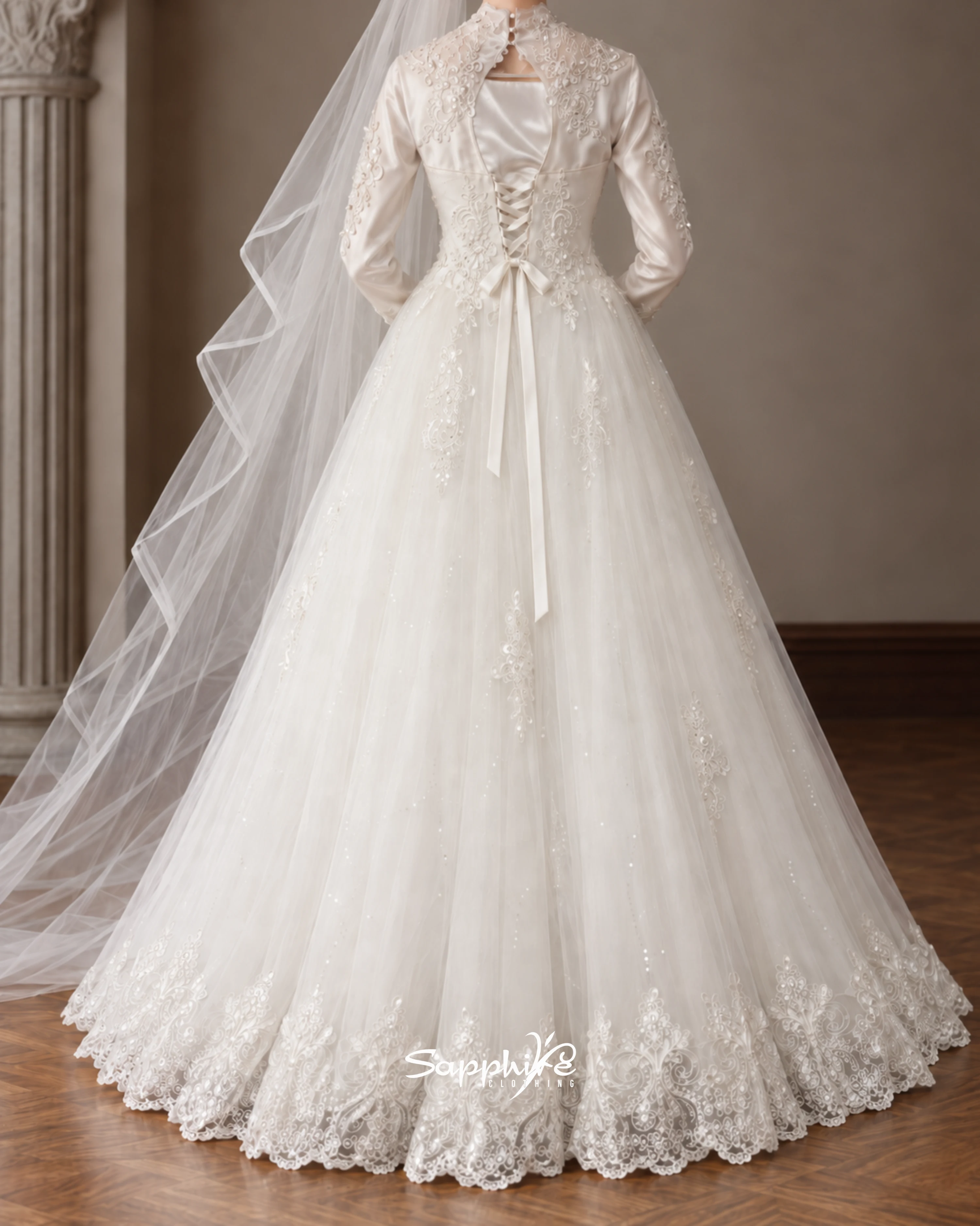 Ivory Celeste Lace Bridal Gown detail 2