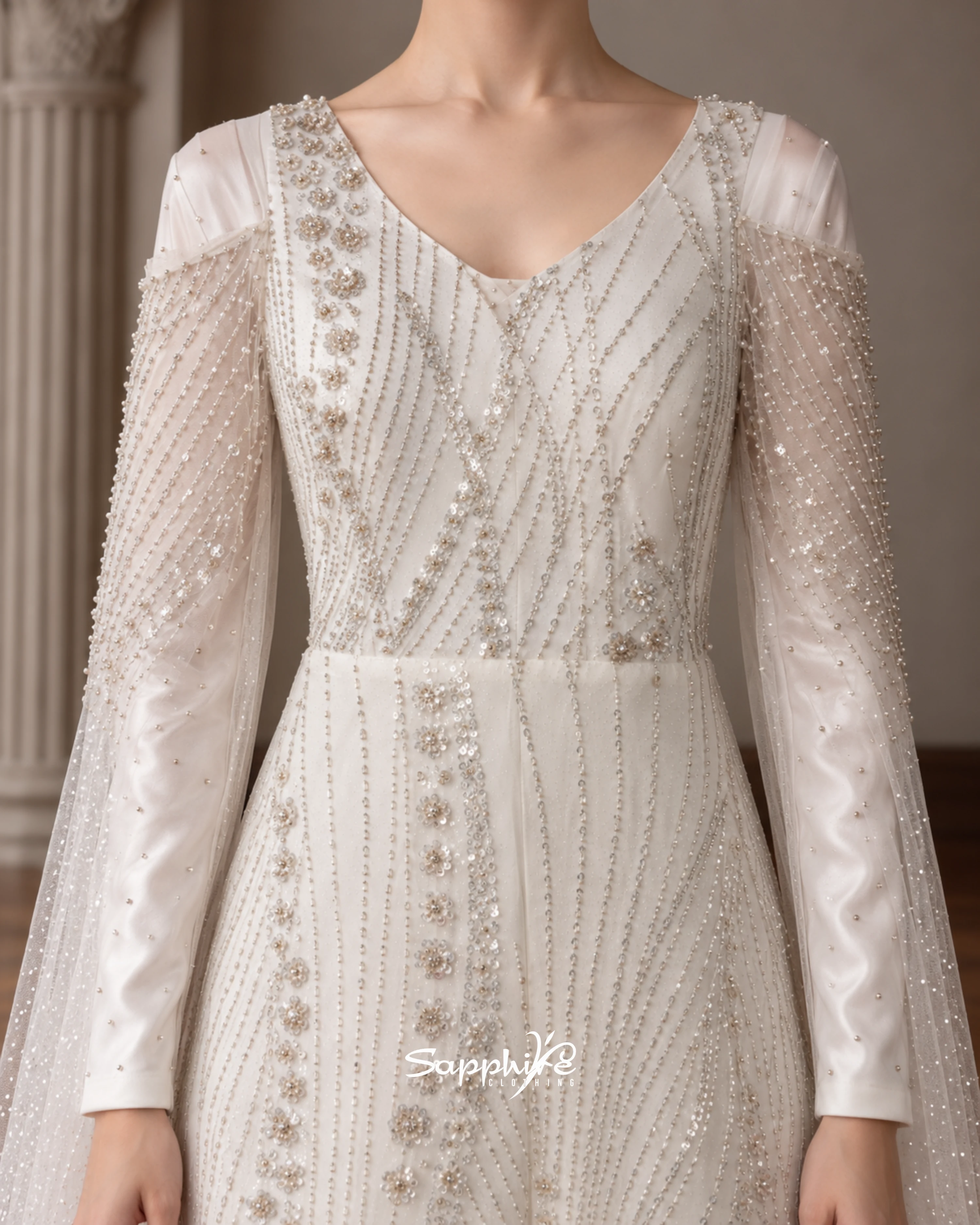 Ivory Lumière Embellished Bridal Gown detail 1