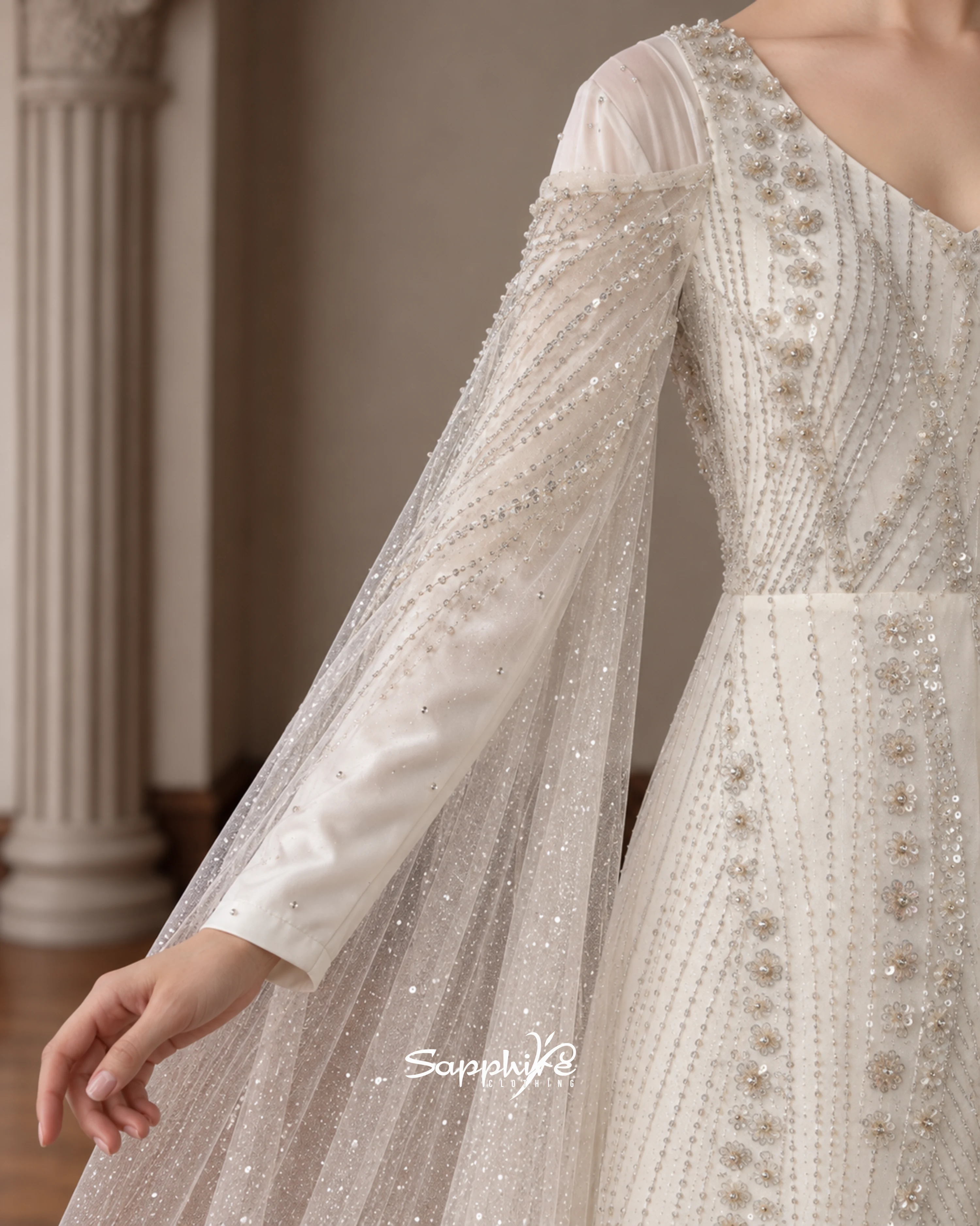 Ivory Lumière Embellished Bridal Gown detail 5