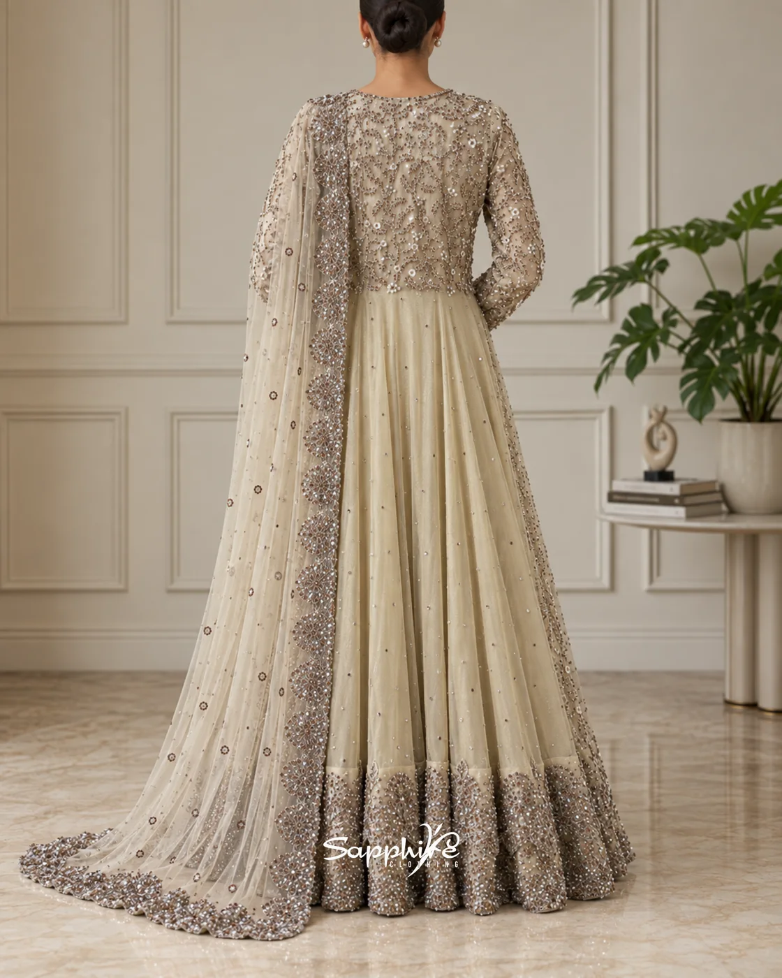 Aurelia Champagne Embellished Bridal Gown detail 2