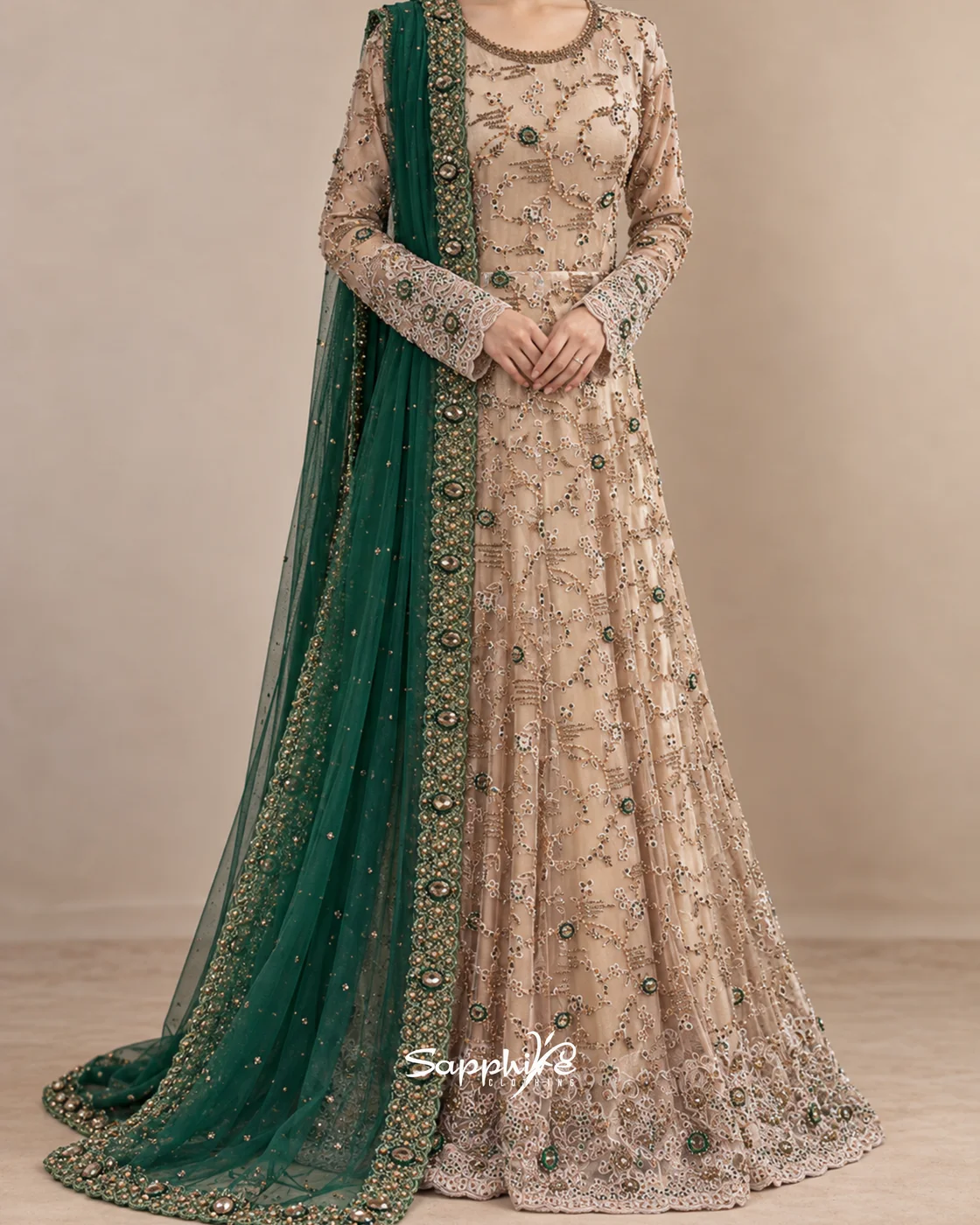 Emerald Aurelia embellished gown in Sapphire Clothing Blackburn sale collection