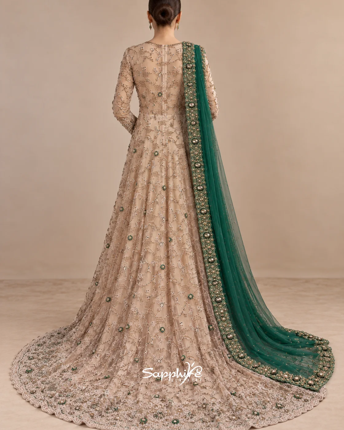 Emerald Aurelia Embellished Gown detail 2