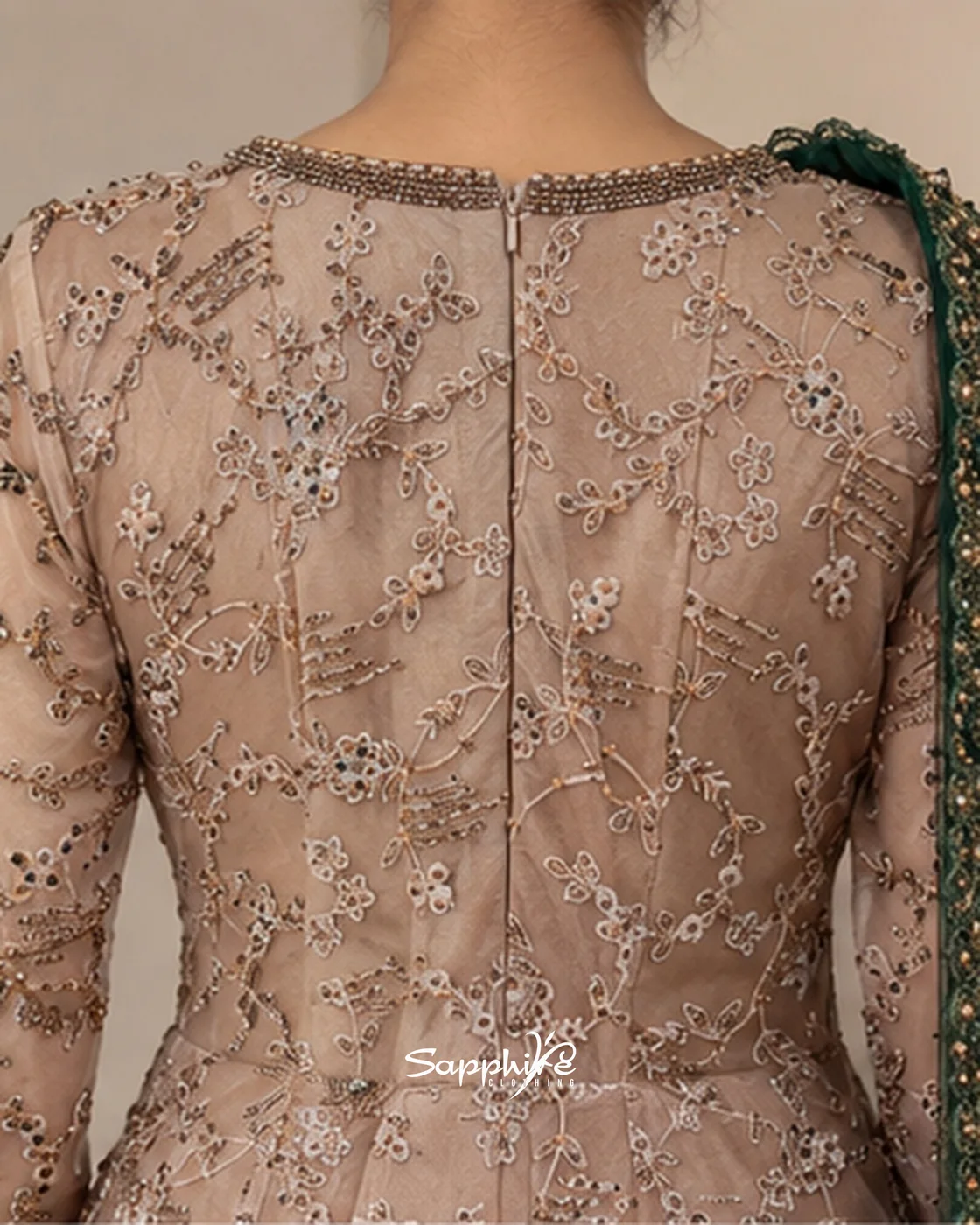 Emerald Aurelia Embellished Gown detail 4