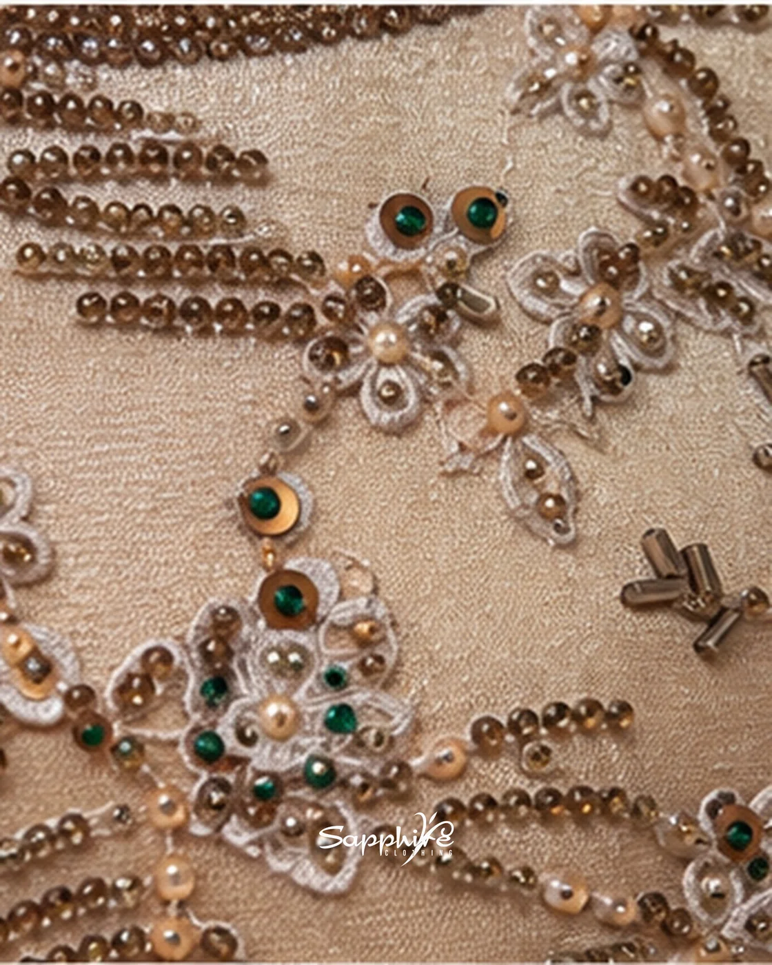 Emerald Aurelia Embellished Gown detail 5