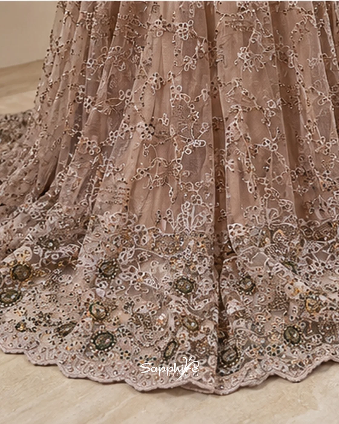 Emerald Aurelia Embellished Gown detail 8